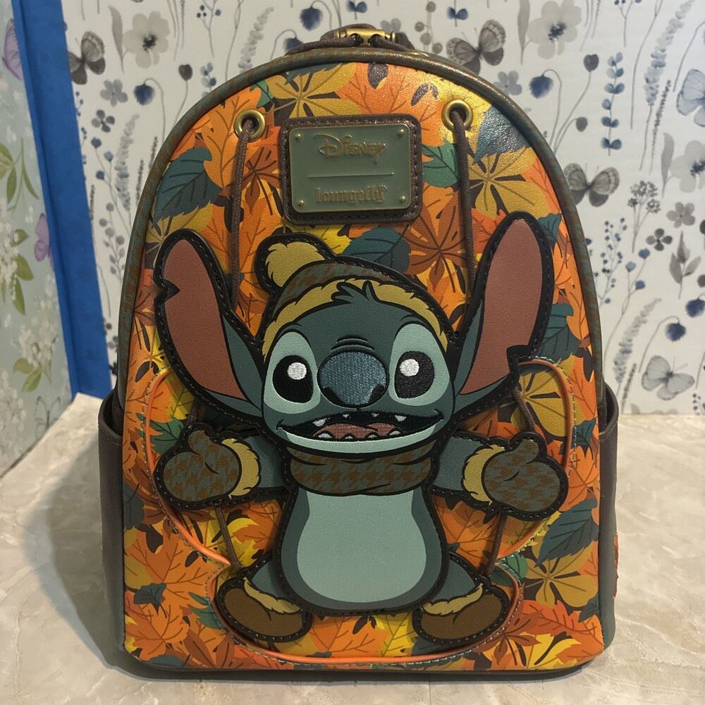 Loungefly Disney Lilo & Stitch Exclusive Autumn Leaves Mini Backpack NWT